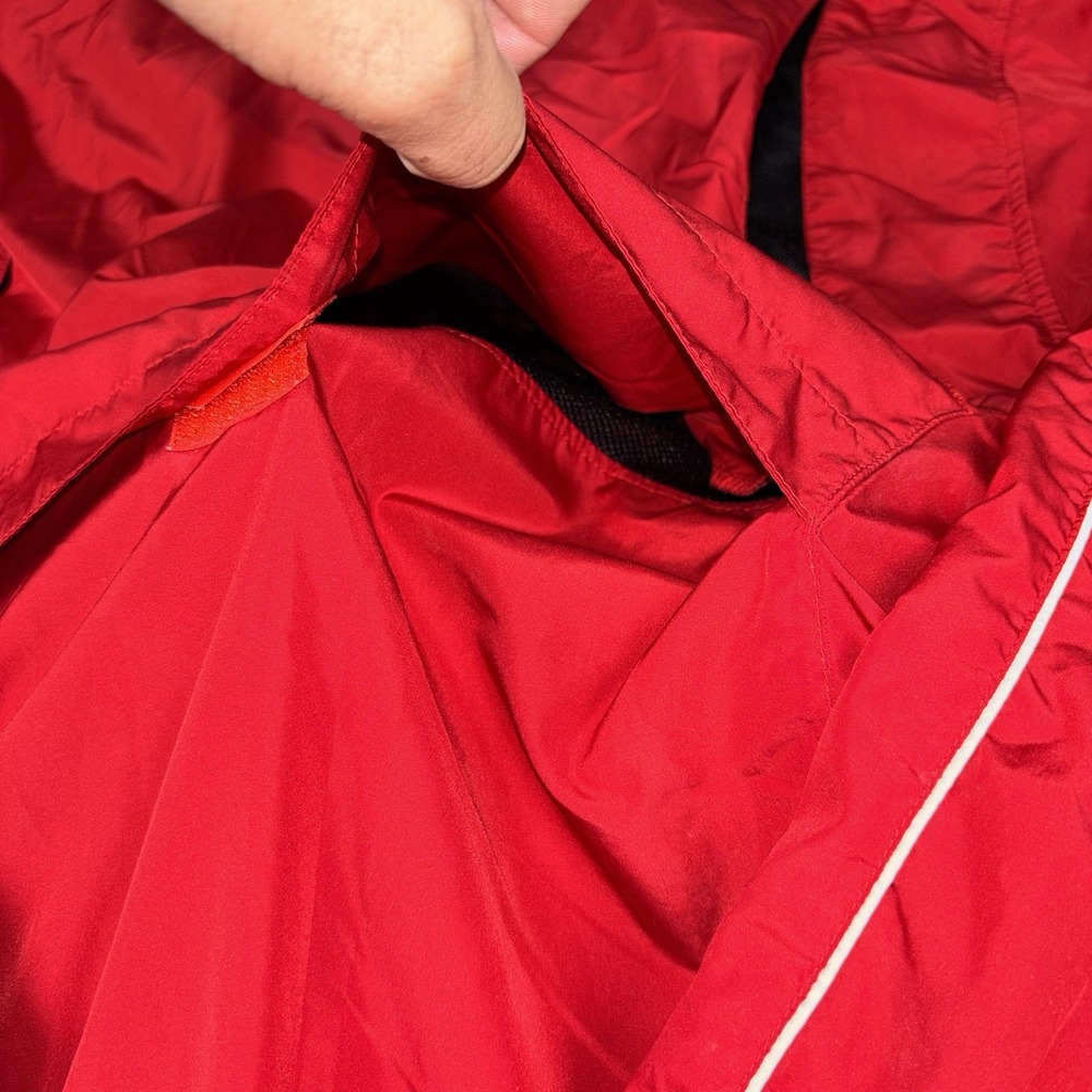 Mizuno Windbreaker Jacket Mens XL Full Zip Athletic Track Running Red White Gym - Picture 12 of 13